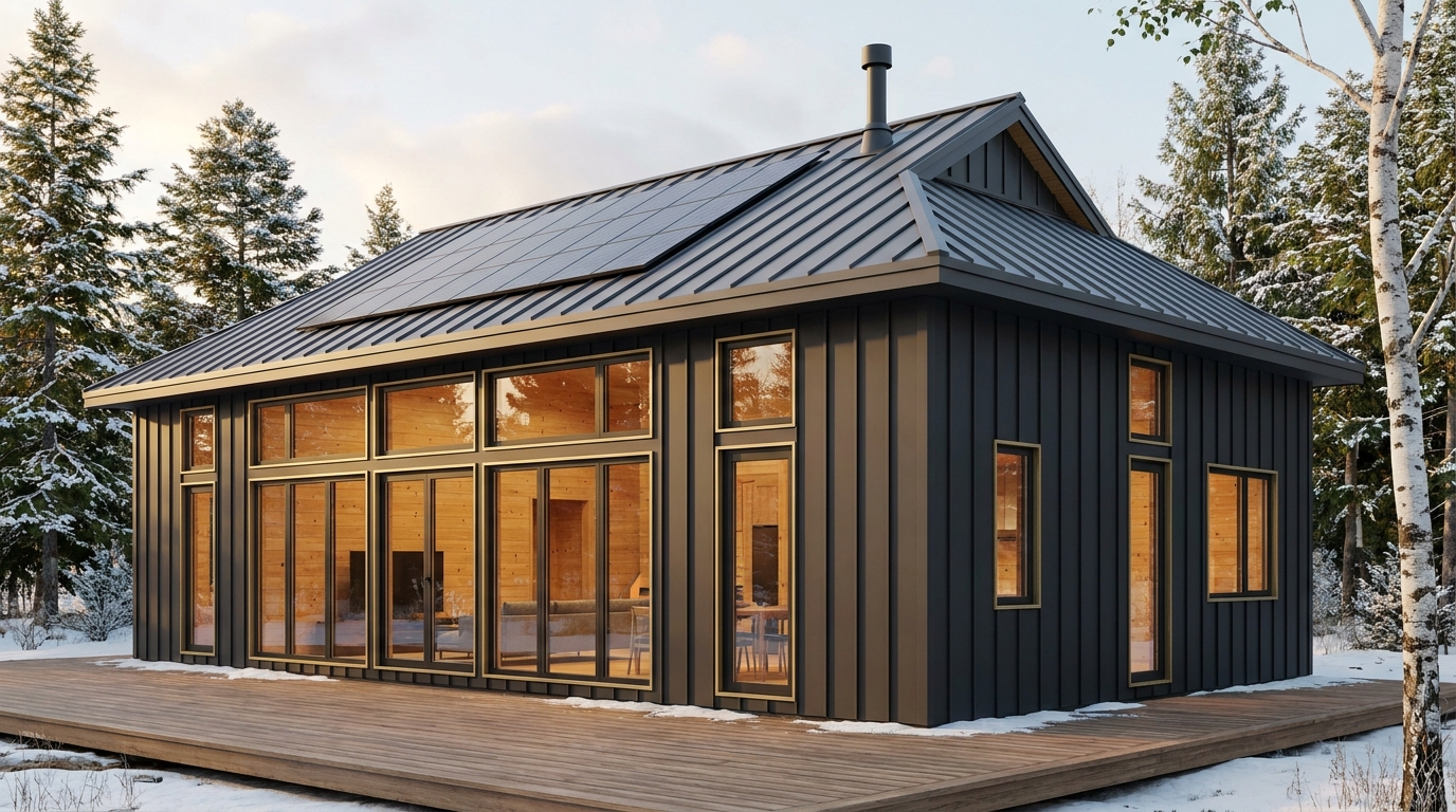 月の庵 外観 — AI render based on BIM specs