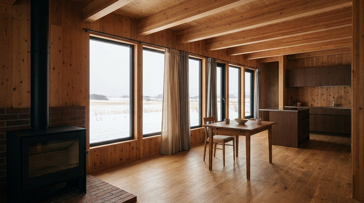 霜の小屋 内観