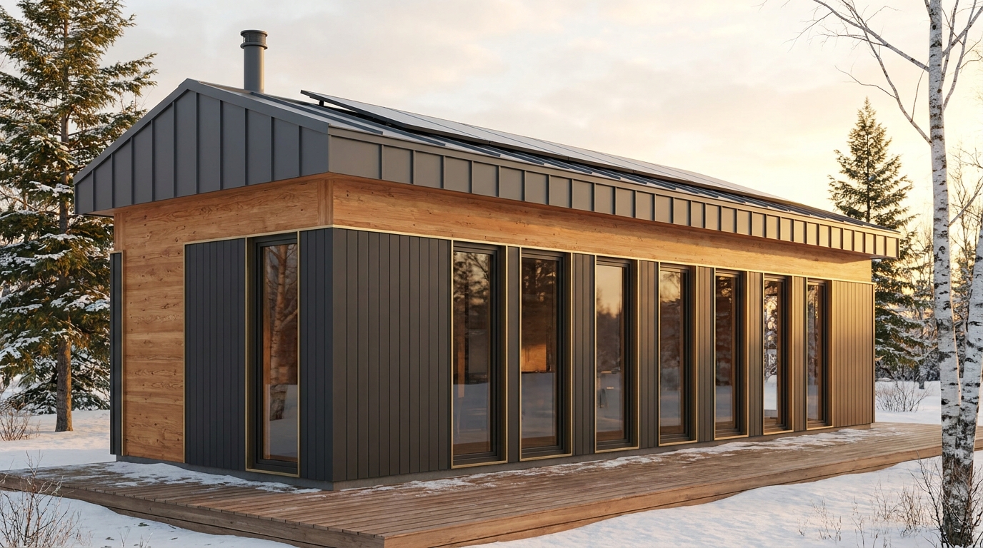 霜の家 外観 — AI render based on BIM specs
