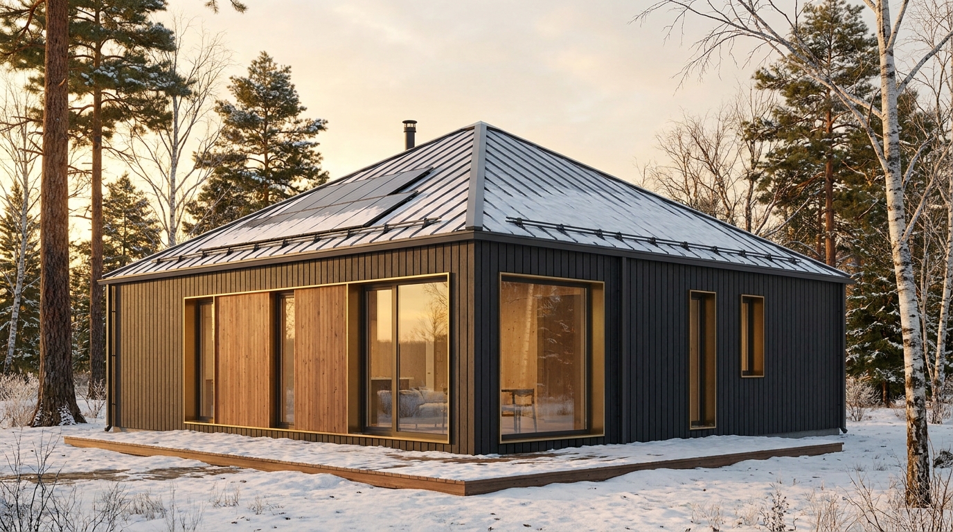 南の庵 外観 — AI render based on BIM specs