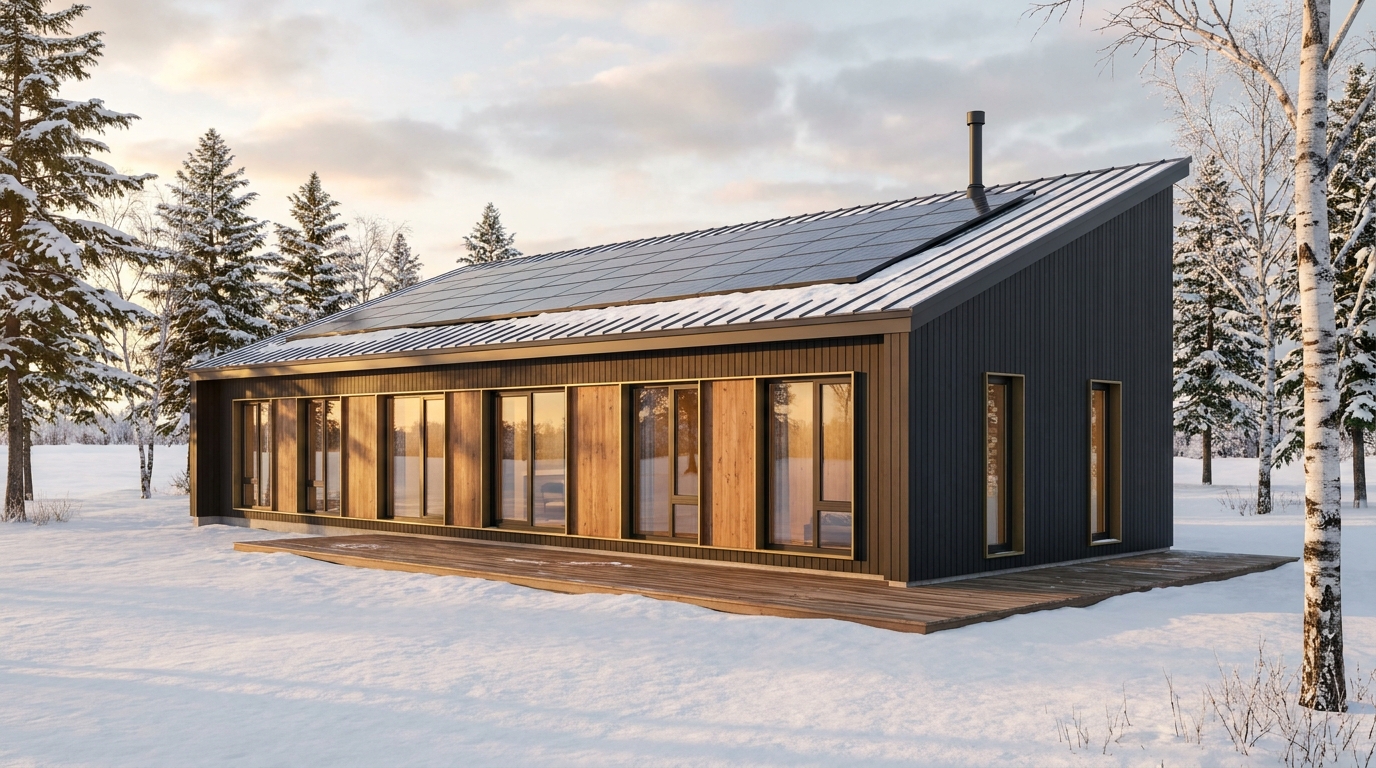 森の砦 外観 — AI render based on BIM specs