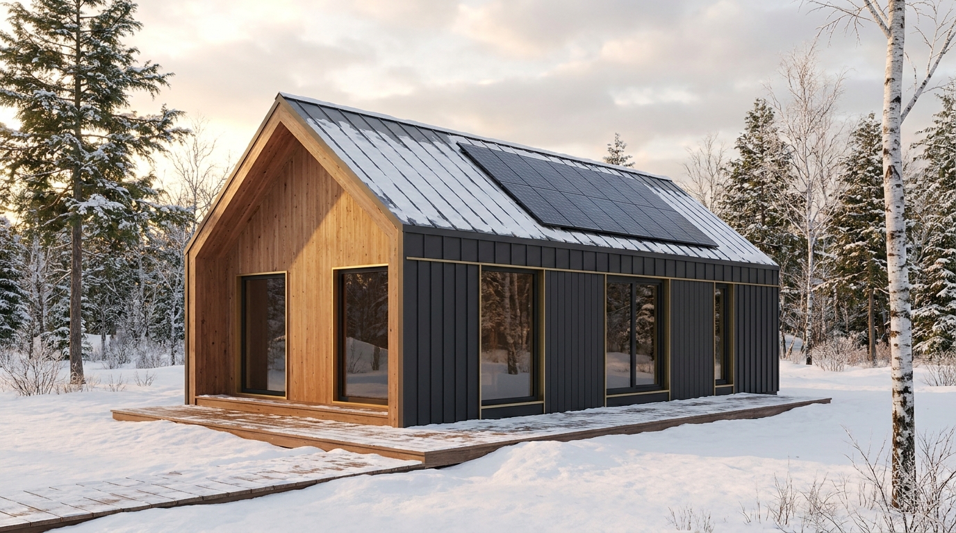霧の巣 外観 — AI render based on BIM specs