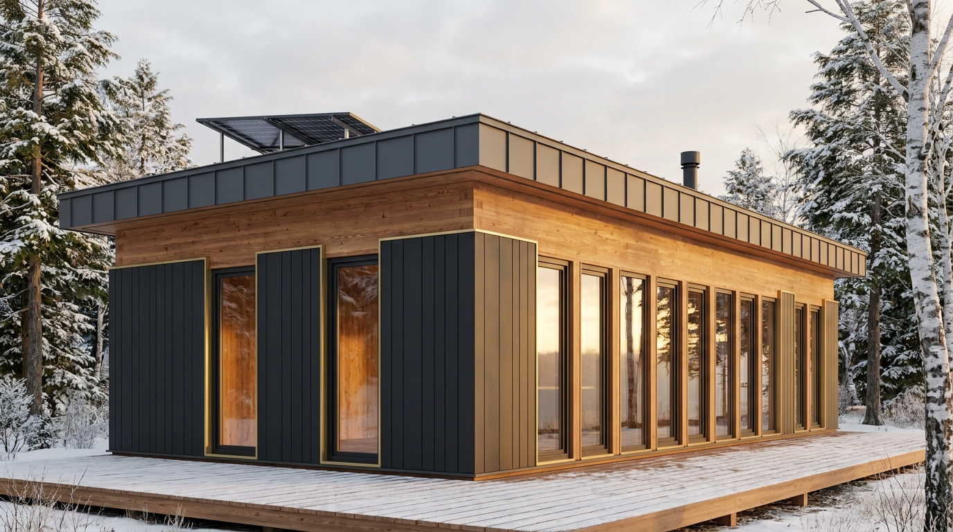森の家 外観 — AI render based on BIM specs