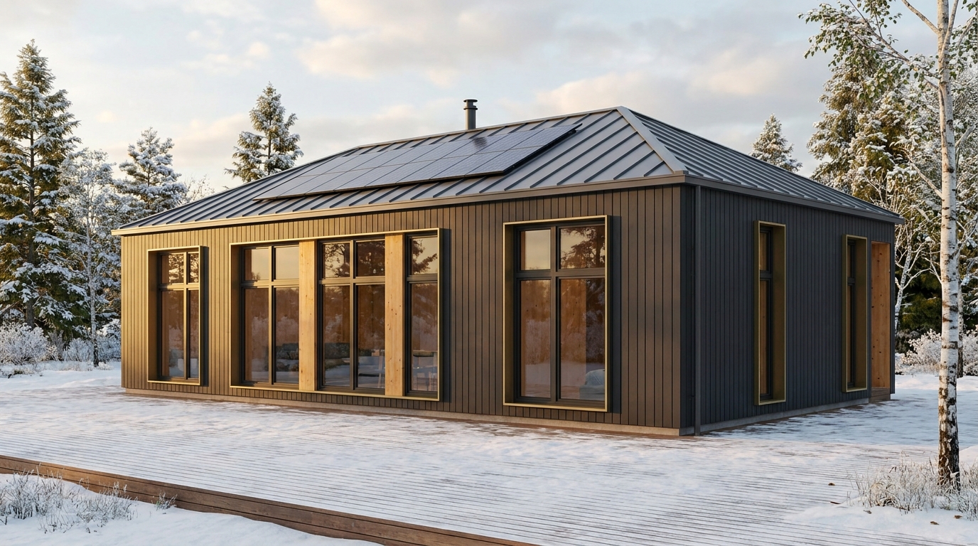 南の小屋 外観 — AI render based on BIM specs