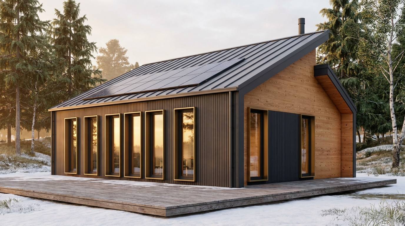 霜の蔵 外観 — AI render based on BIM specs