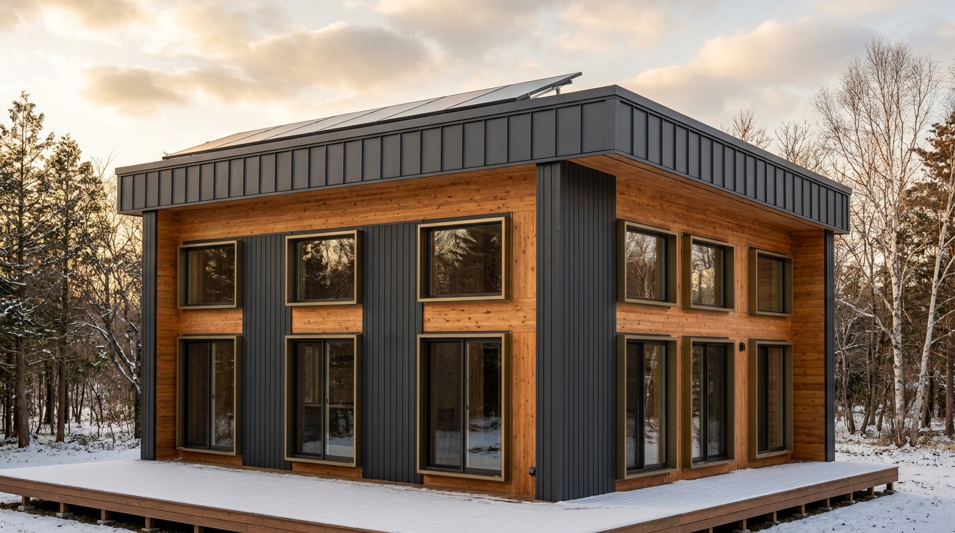月の小屋 外観 — AI render based on BIM specs