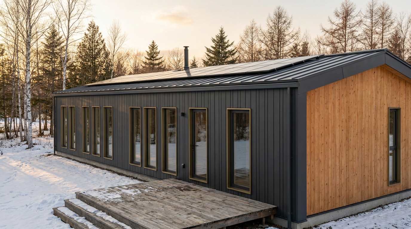 雪の里 外観 — AI render based on BIM specs