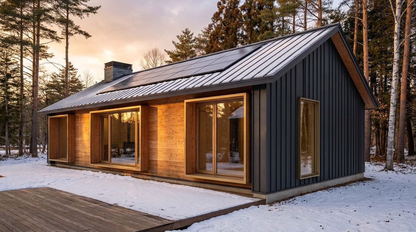 月の小屋 外観 — AI render based on BIM specs