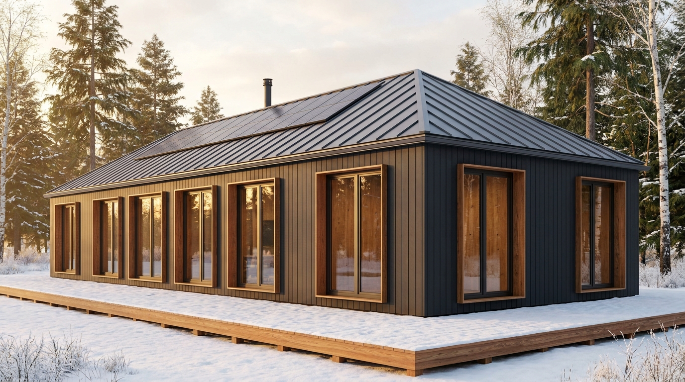 霧の巣 外観 — AI render based on BIM specs