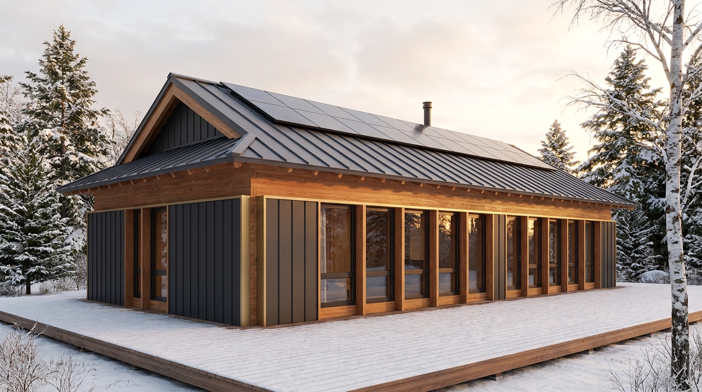 湖の杜 外観 — AI render based on BIM specs