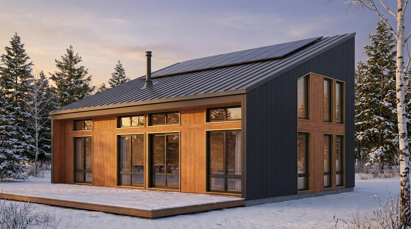 雪の里 外観 — AI render based on BIM specs