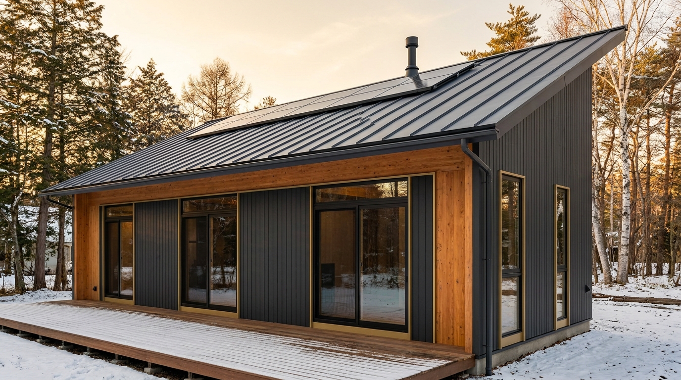 雪の里 外観 — AI render based on BIM specs