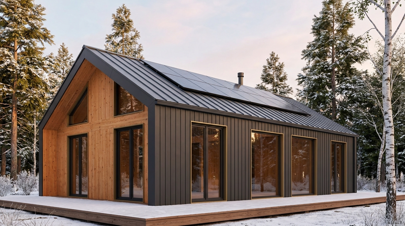 陽の巣 外観 — AI render based on BIM specs