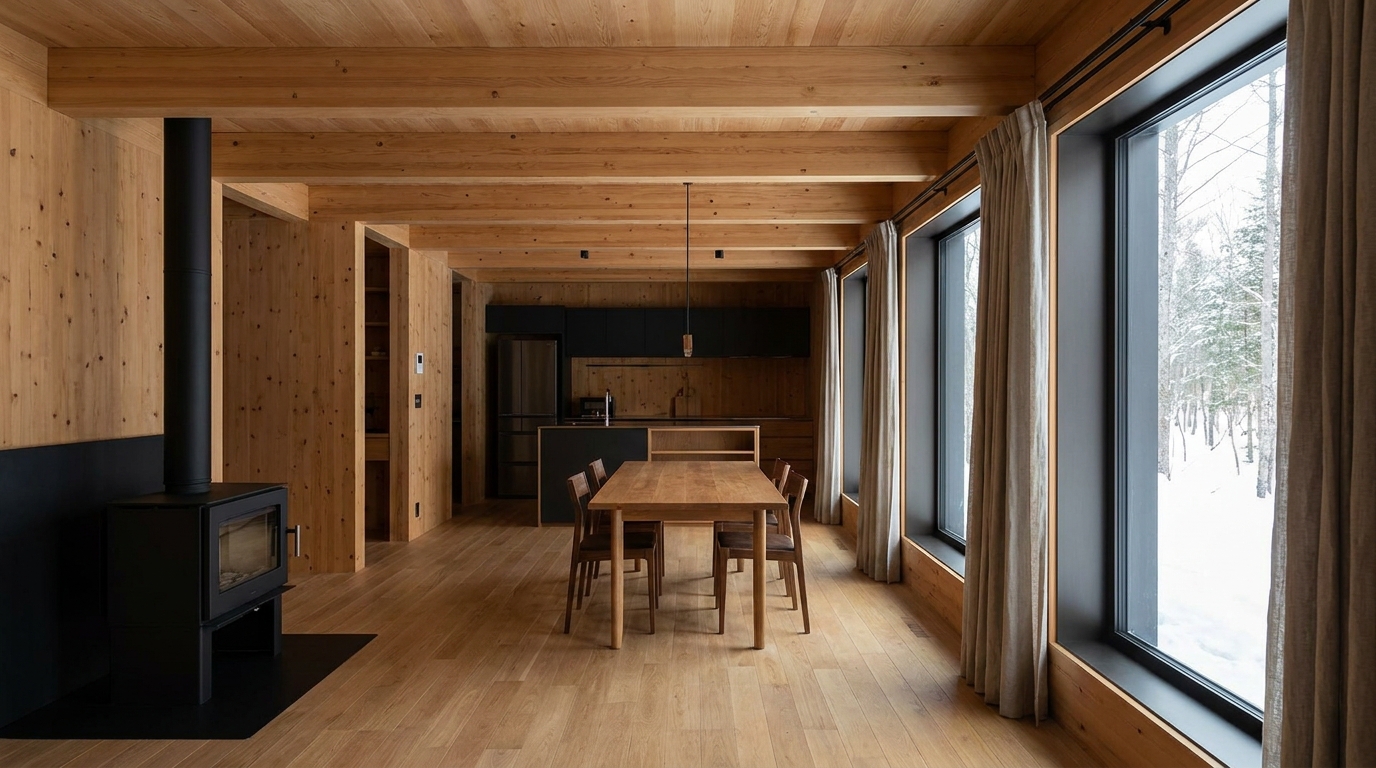 雪の小屋 内観