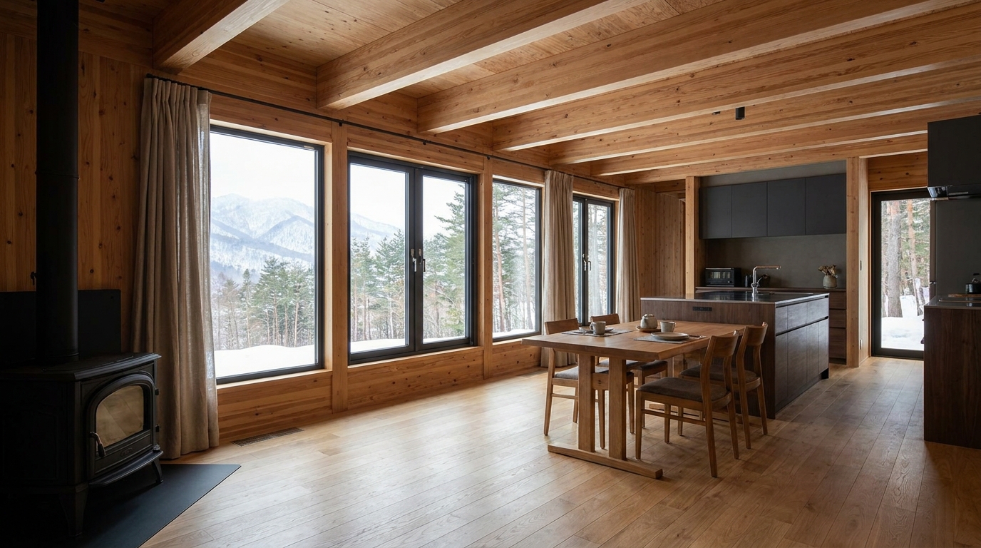 霧の小屋 内観
