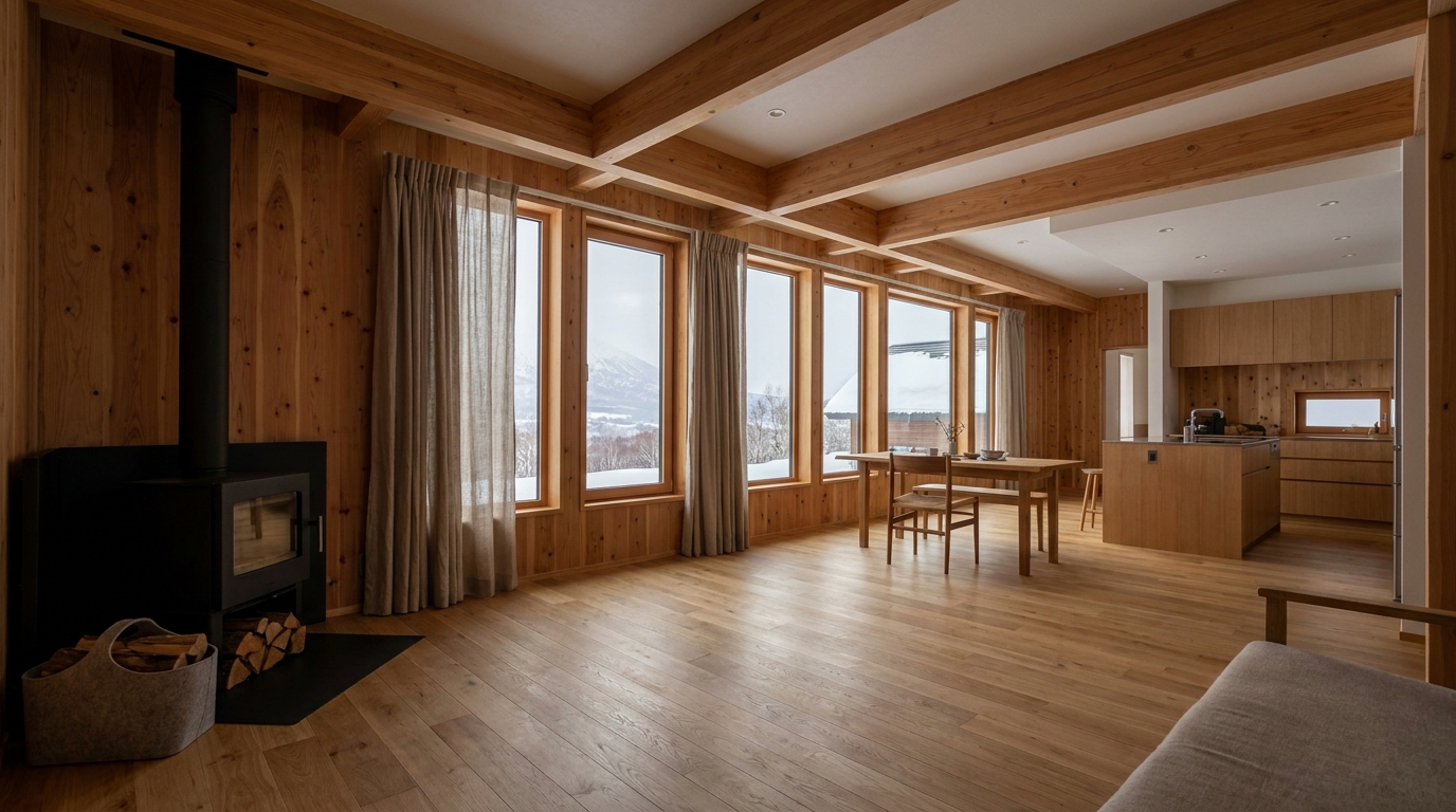 雪の小屋 内観