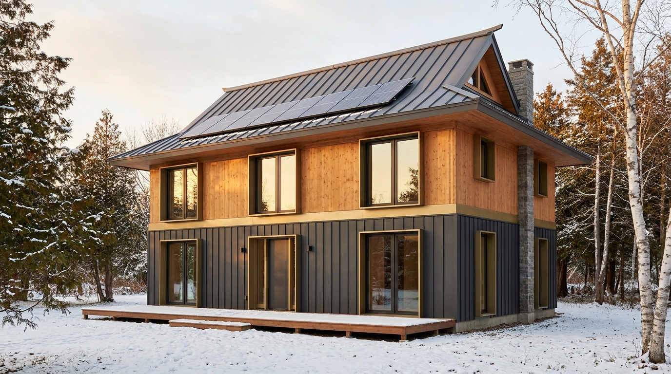 森の家 外観 — AI render based on BIM specs