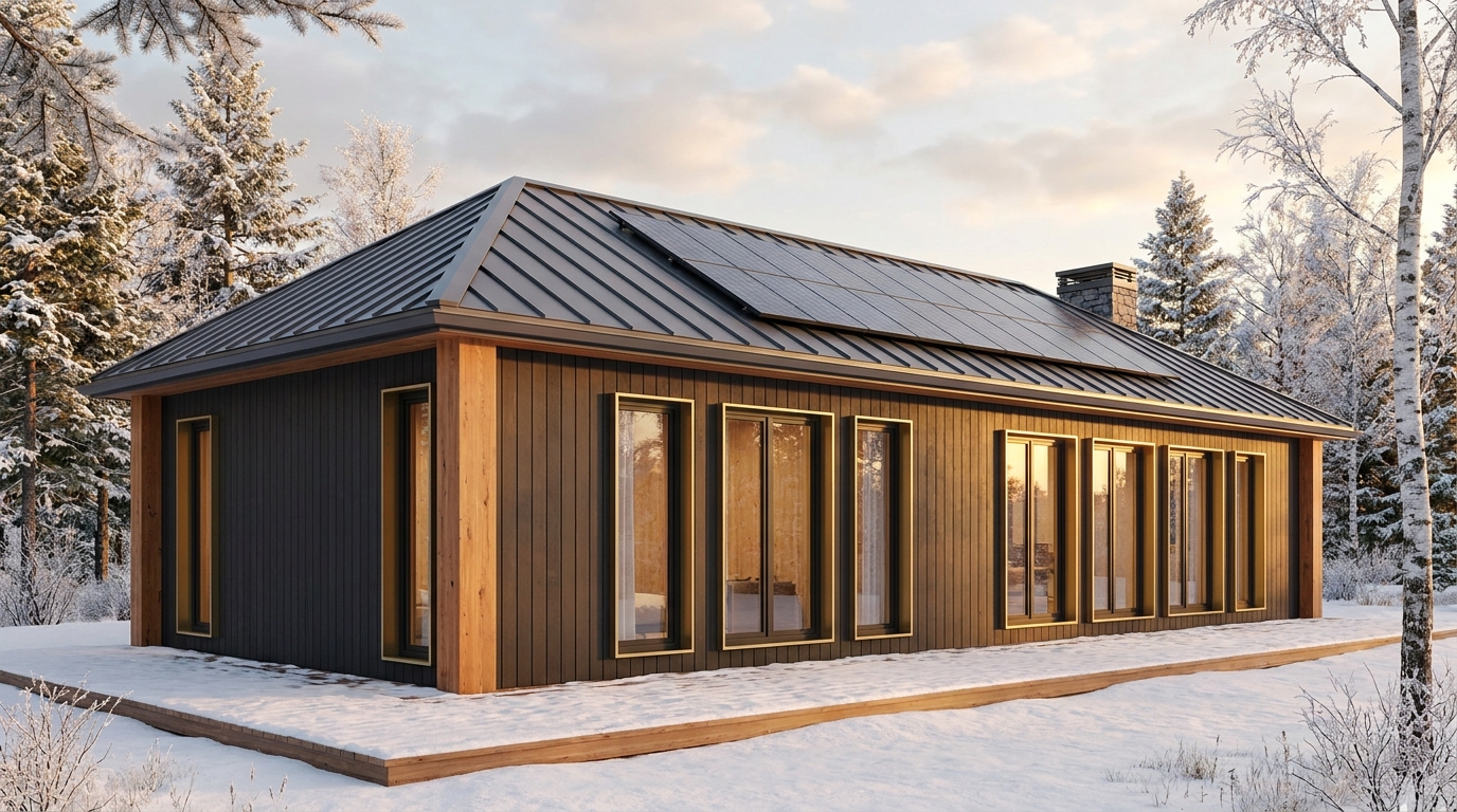 雨の家 外観 — AI render based on BIM specs