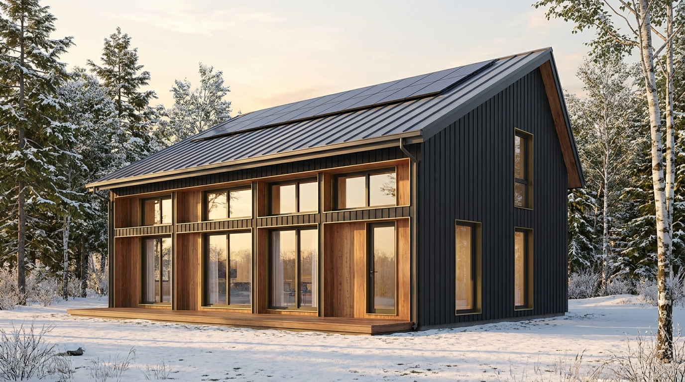 森の杜 外観 — AI render based on BIM specs