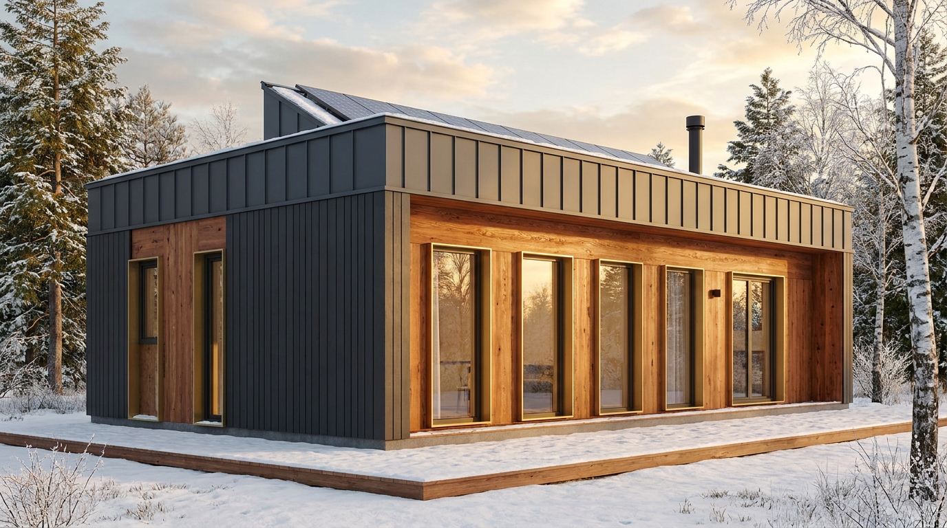 西の巣 外観 — AI render based on BIM specs