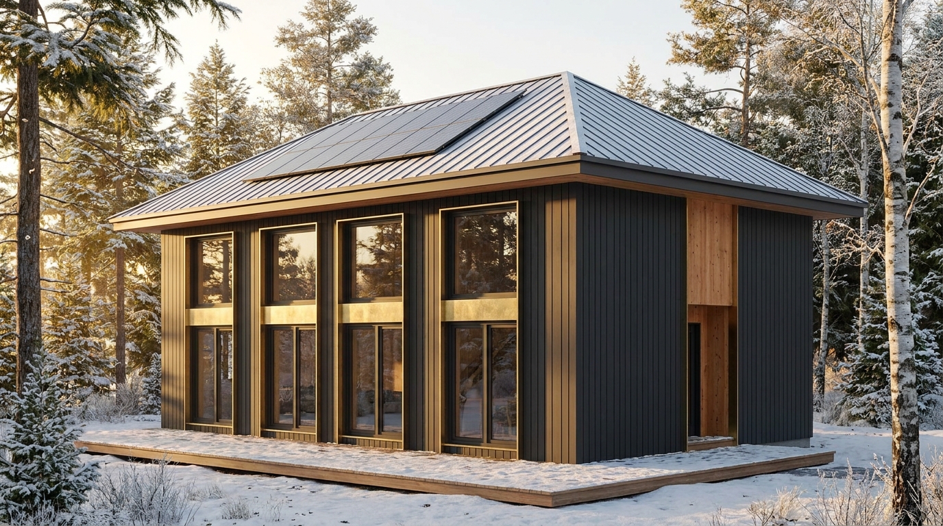 星の小屋 外観 — AI render based on BIM specs