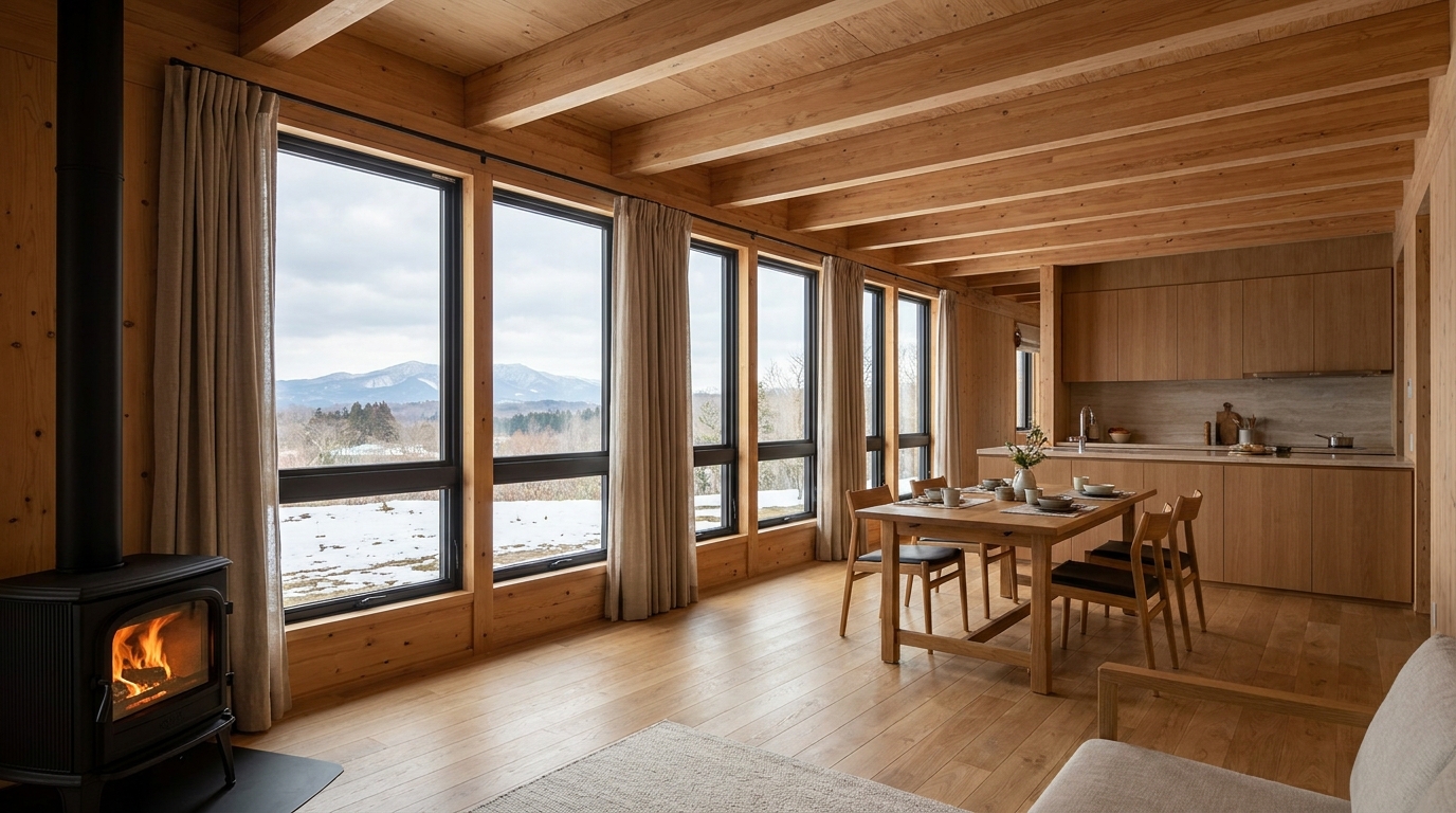 霜の小屋 内観