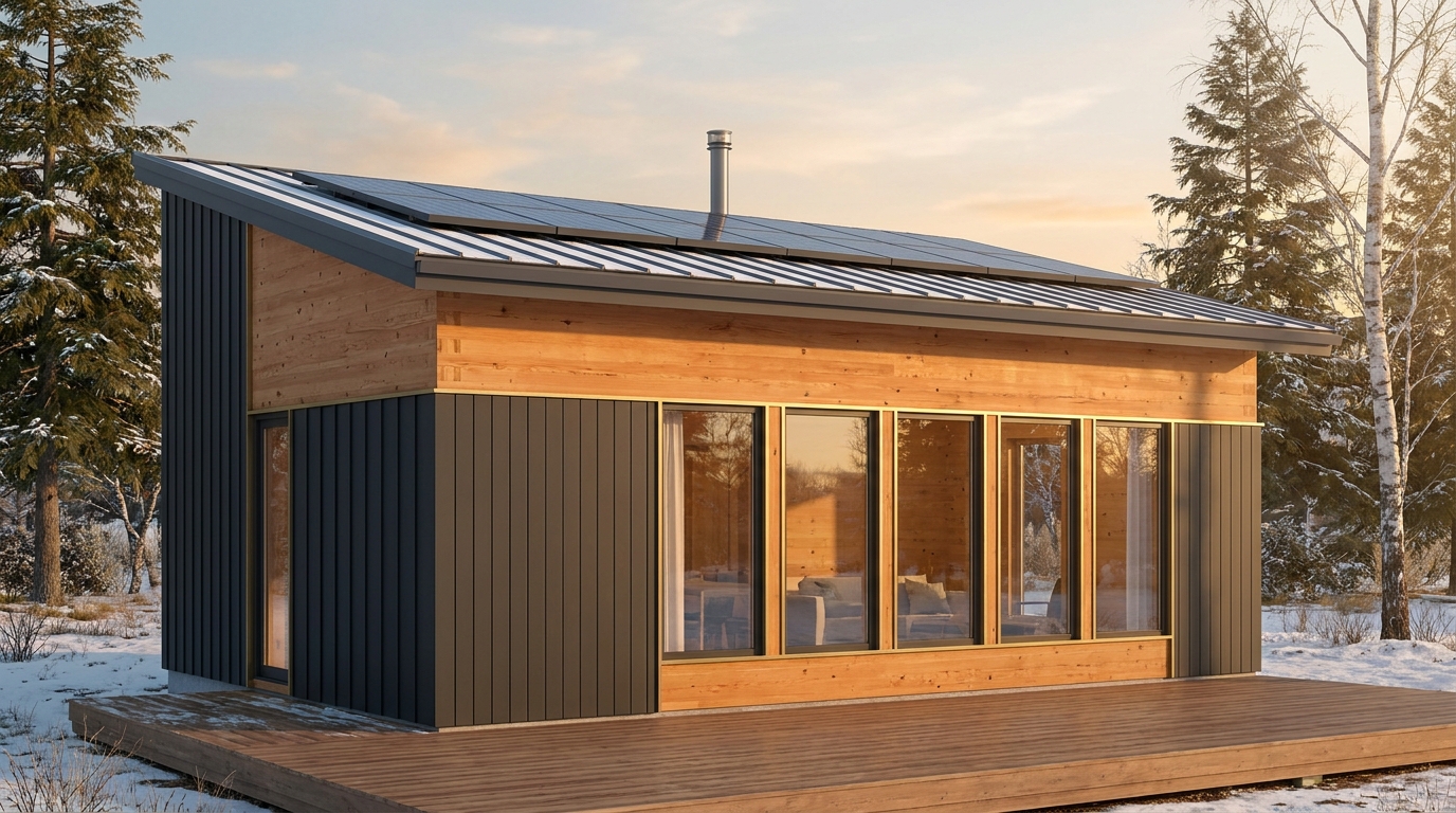 雪の杜 外観 — AI render based on BIM specs