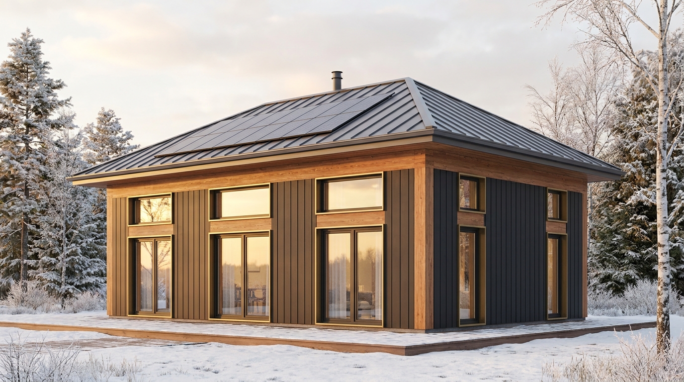 風の庵 外観 — AI render based on BIM specs