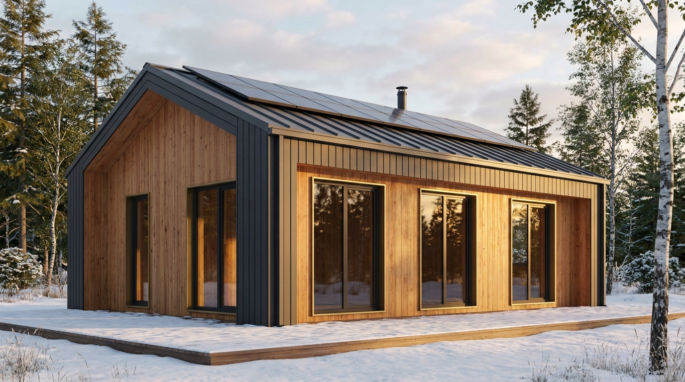 東の砦 外観 — AI render based on BIM specs