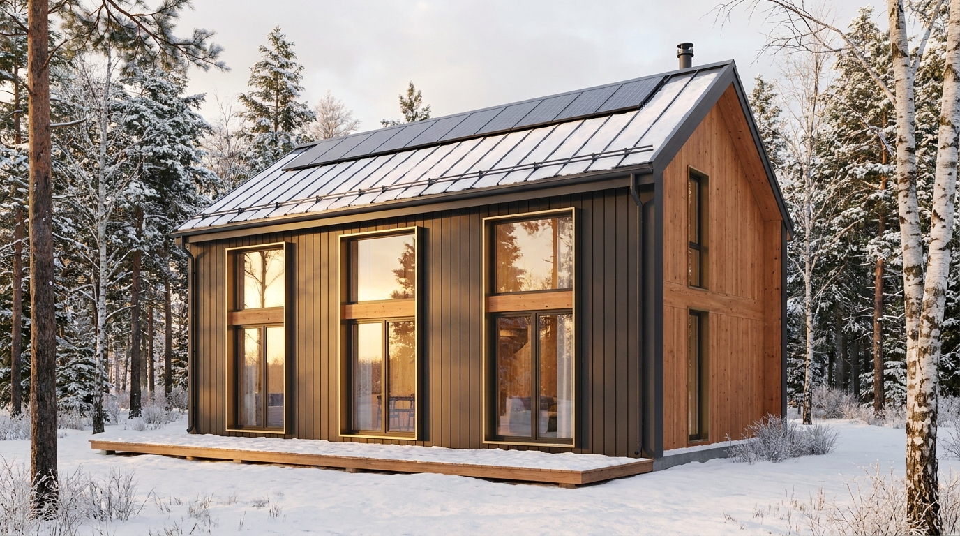 森の家 外観 — AI render based on BIM specs