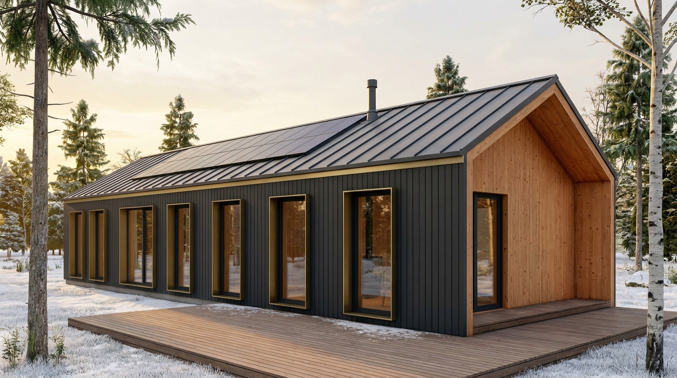 森の巣 外観 — AI render based on BIM specs