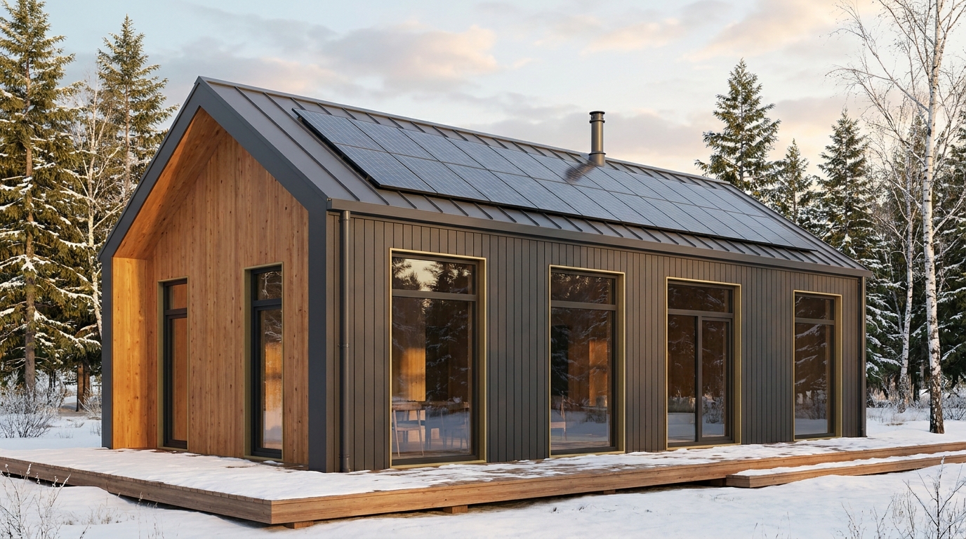 雪の里 外観 — AI render based on BIM specs