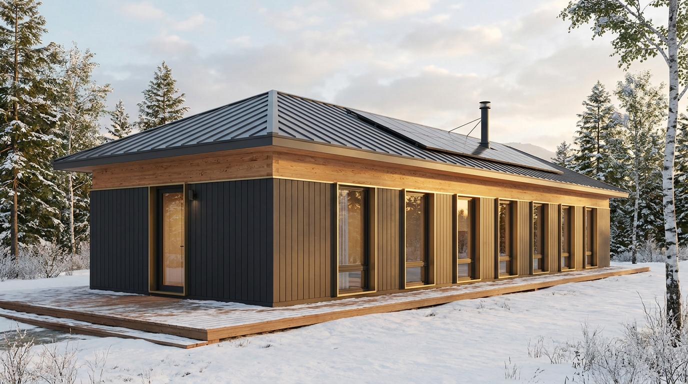 雪の塔 外観 — AI render based on BIM specs