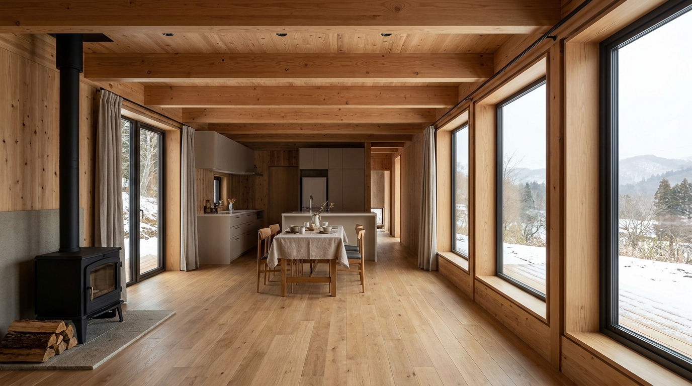 霜の小屋 内観
