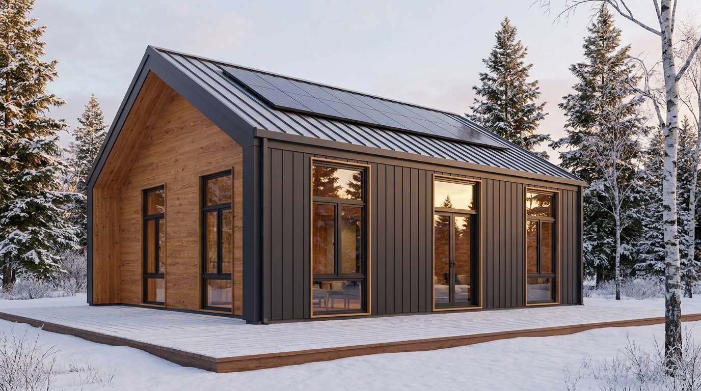 森の里 外観 — AI render based on BIM specs
