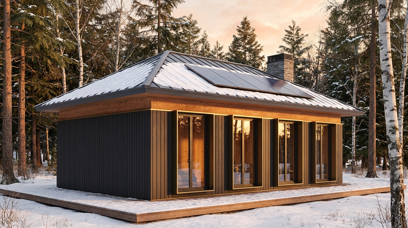 湖の杜 外観 — AI render based on BIM specs