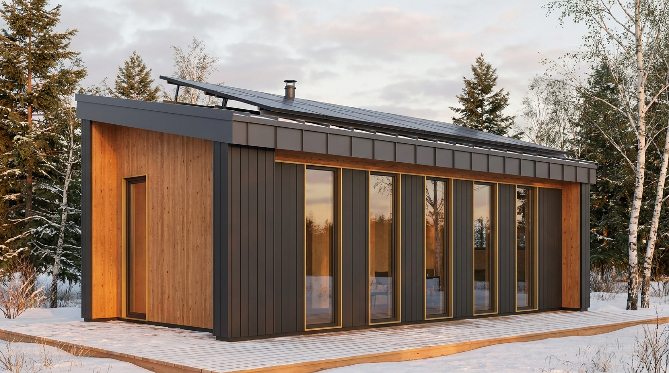 星の小屋 外観 — AI render based on BIM specs