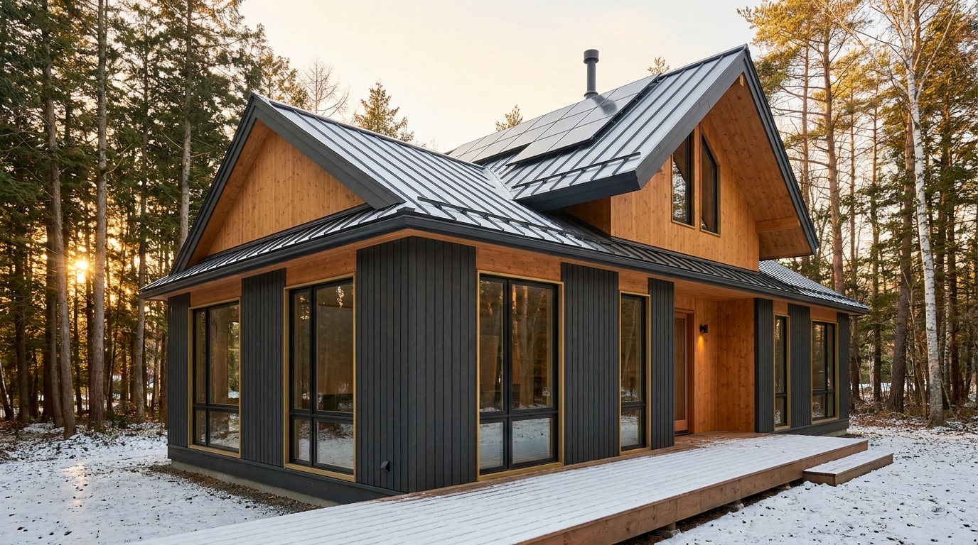 西の砦 外観 — AI render based on BIM specs