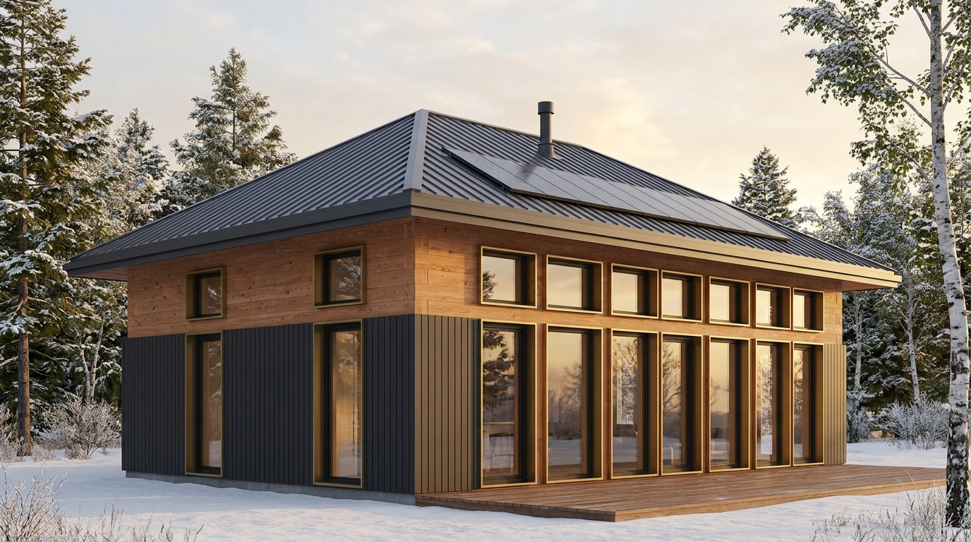 霧の砦 外観 — AI render based on BIM specs