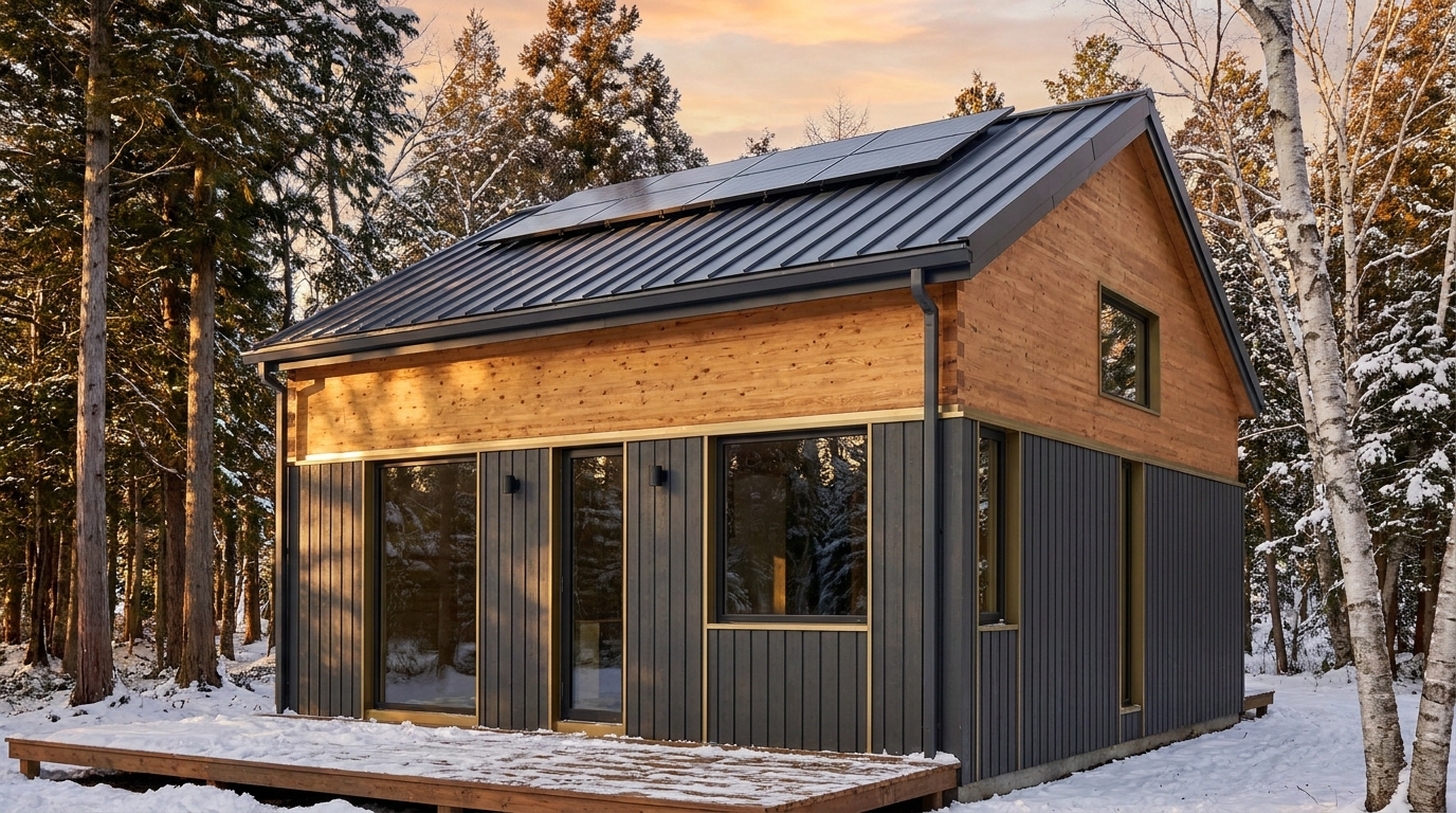 霜の里 外観 — AI render based on BIM specs