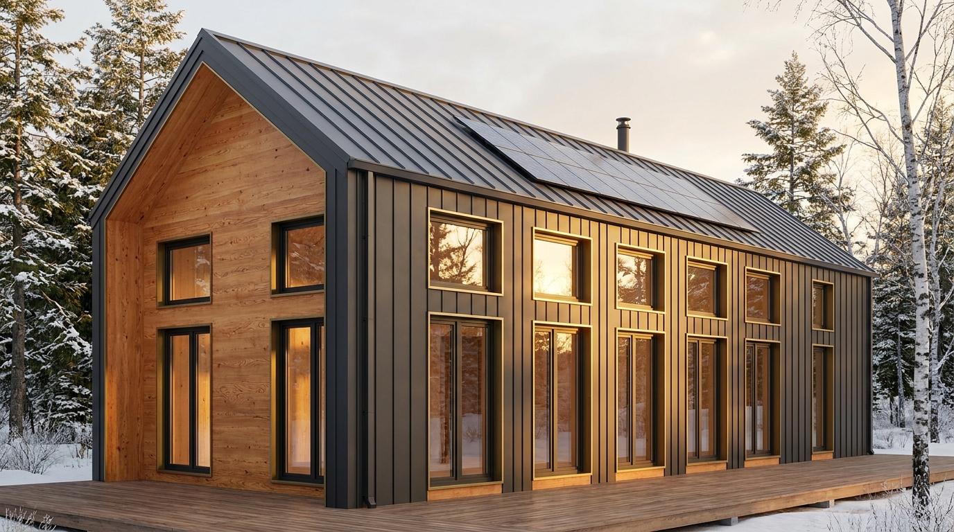 霜の塔 外観 — AI render based on BIM specs