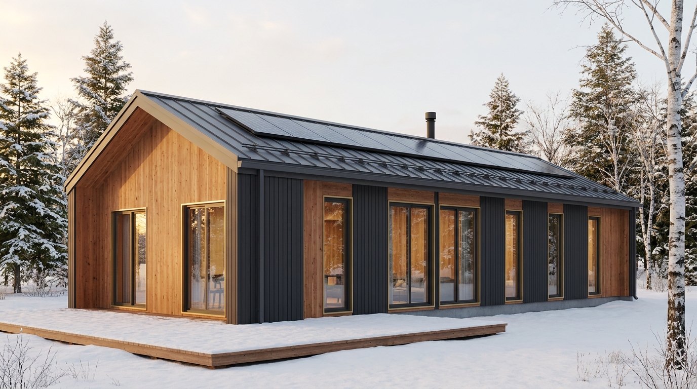 北の蔵 外観 — AI render based on BIM specs