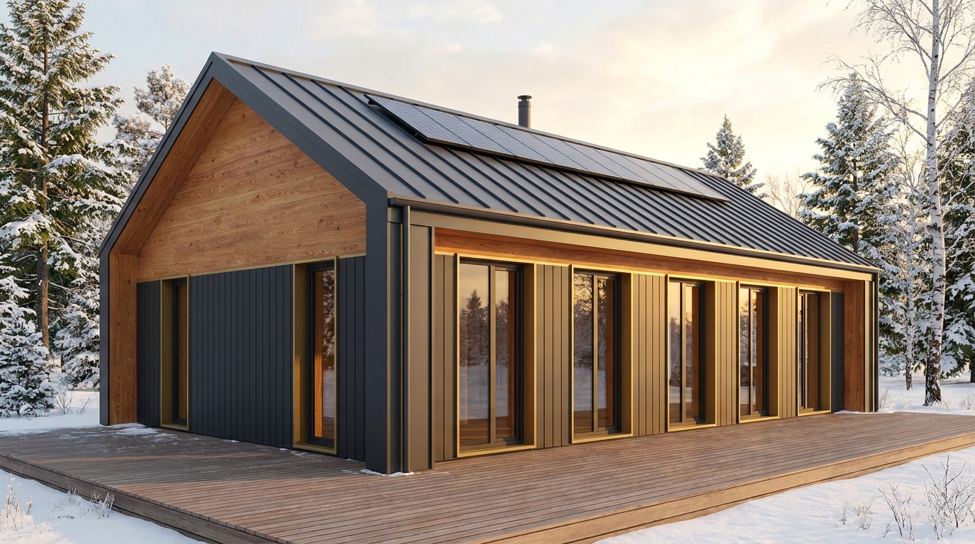 霧の巣 外観 — AI render based on BIM specs