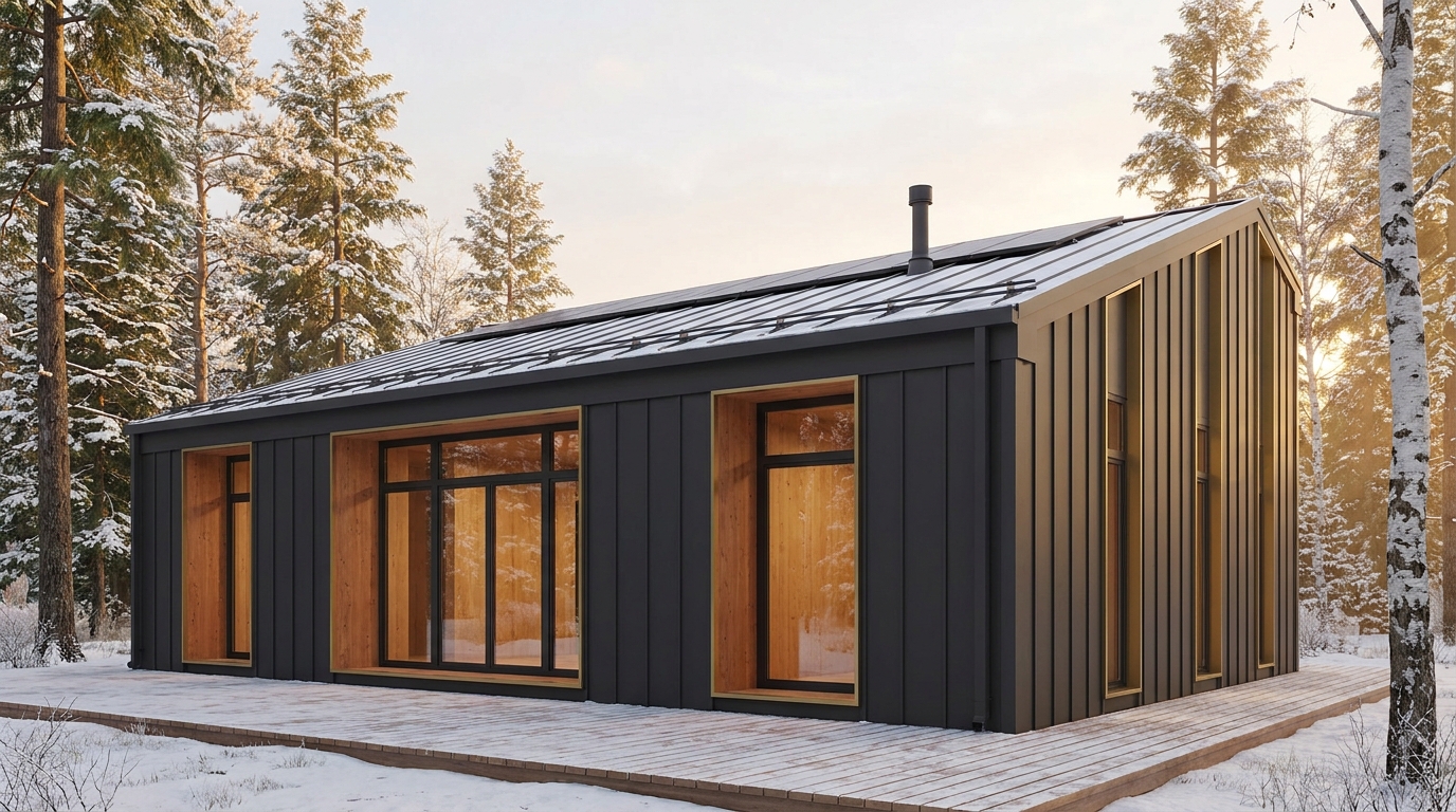 月の庵 外観 — AI render based on BIM specs