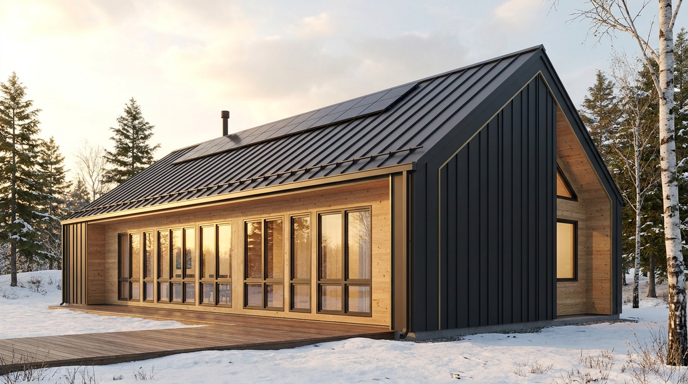 湖の巣 外観 — AI render based on BIM specs