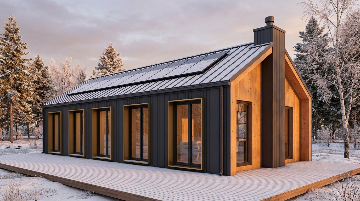 森の家 外観 — AI render based on BIM specs