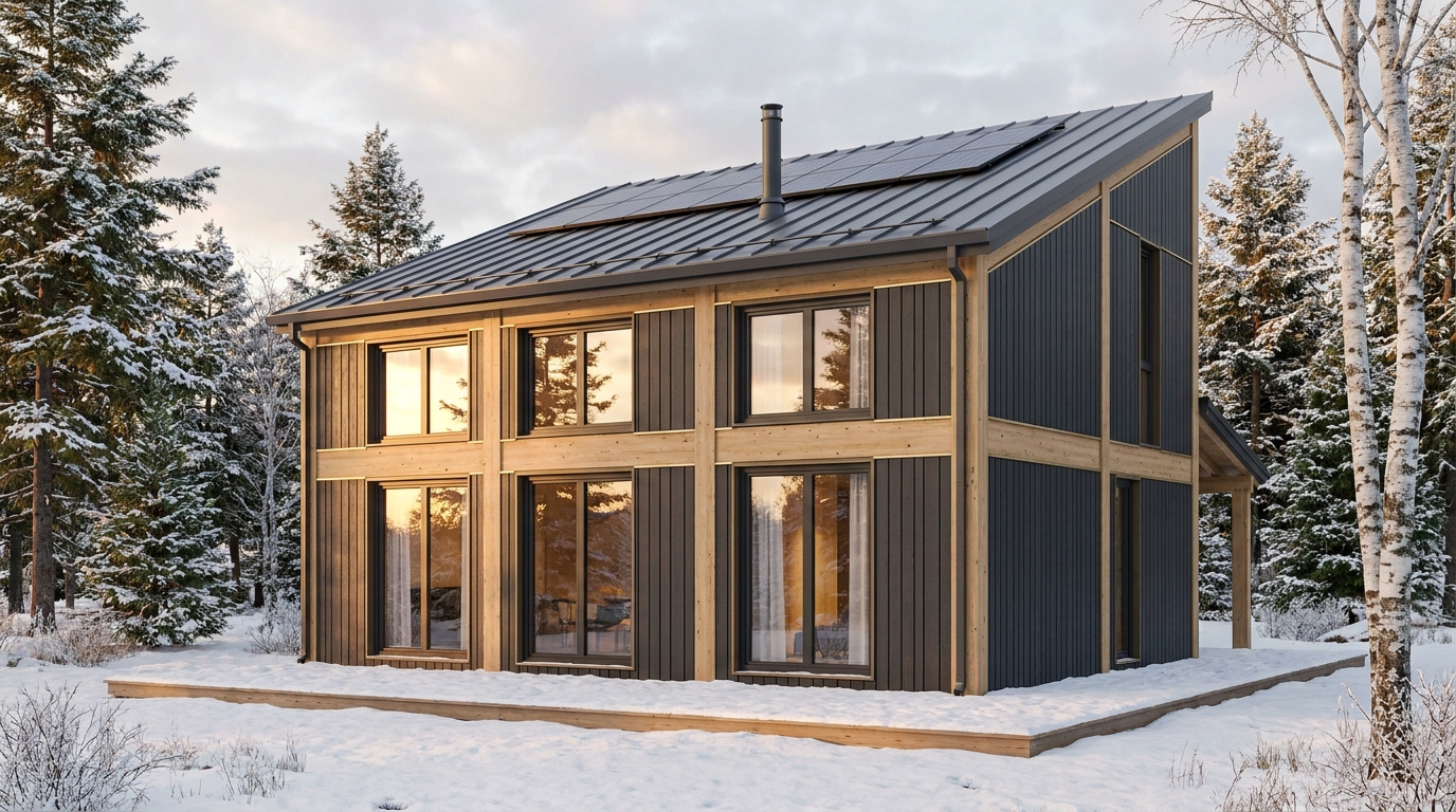 東の館 外観 — AI render based on BIM specs