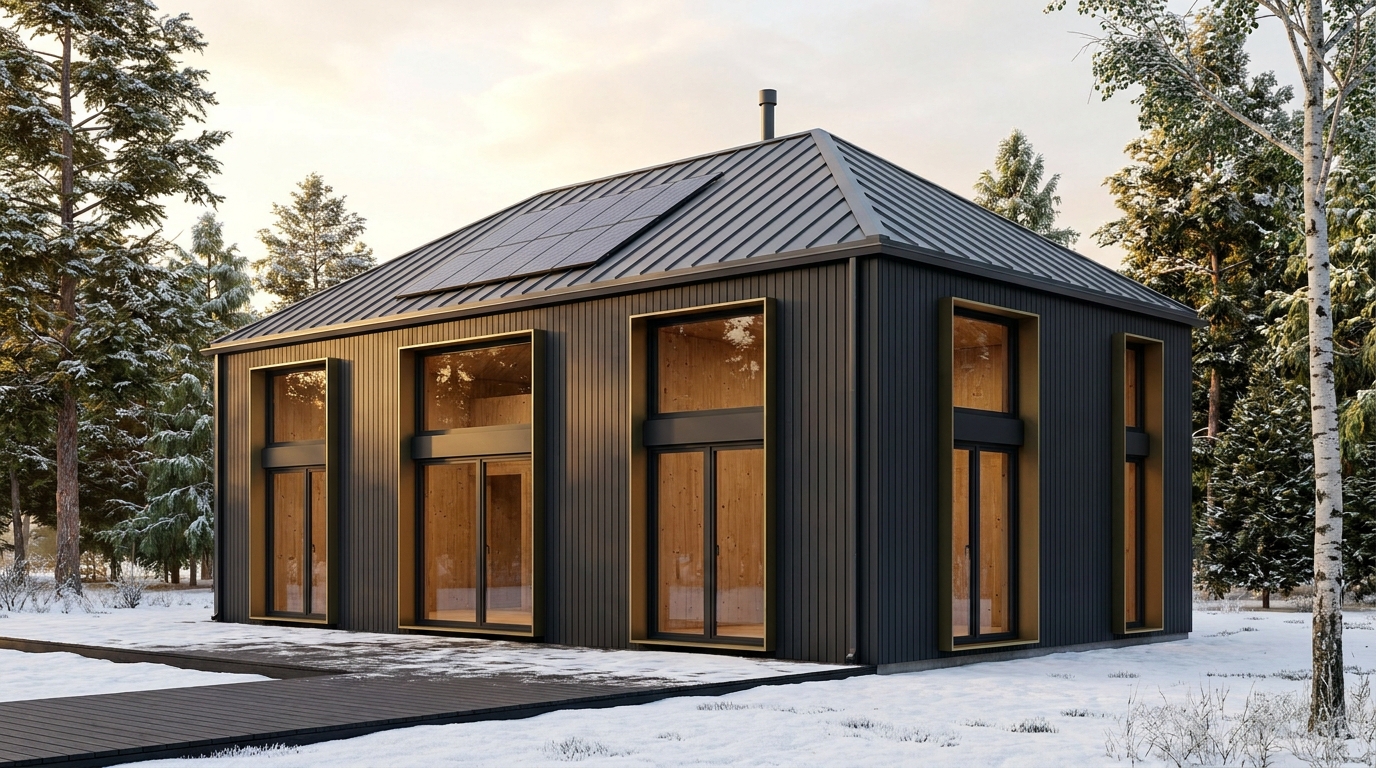 西の杜 外観 — AI render based on BIM specs