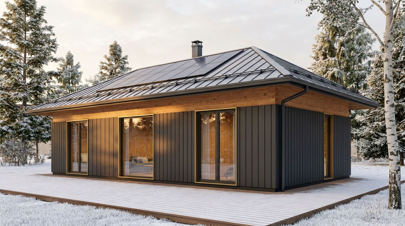 陽の巣 外観 — AI render based on BIM specs