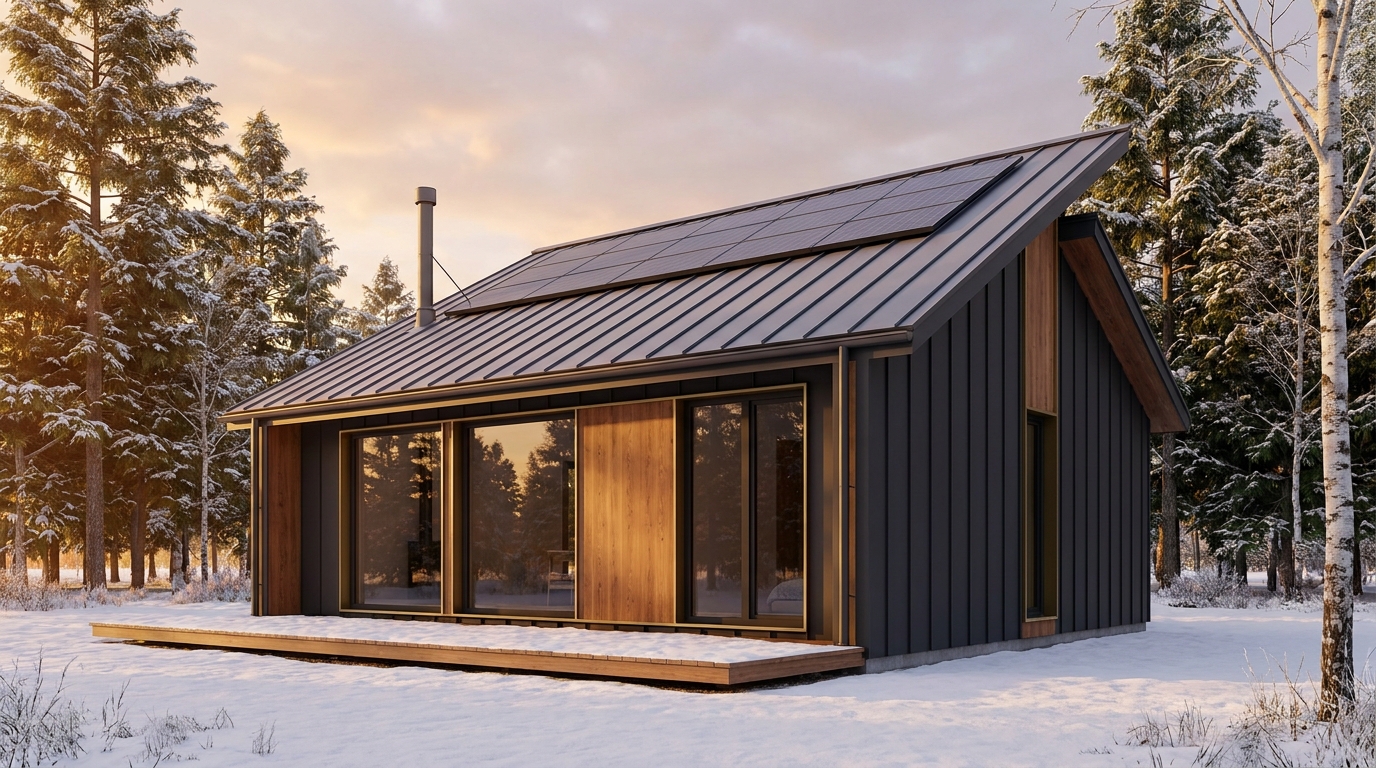 雪の杜 外観 — AI render based on BIM specs